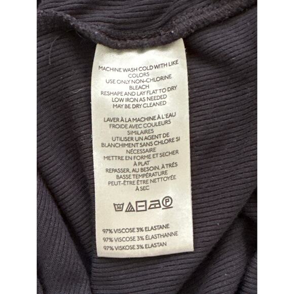 Maeve by Anthropologie Ultra Soft Ribbed Long Sleeve Henley Snap Shirt XL Black - Picture 7 of 10